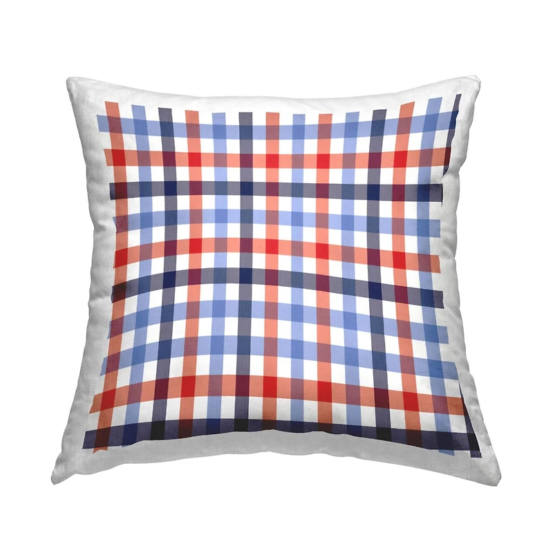 Stupell Industries Red Blue Tartan Plaid Pattern Throw Pillow, 18" x 18"
