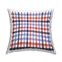 Stupell Industries Red Blue Tartan Plaid Pattern Throw Pillow, 18" x 18"
