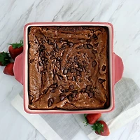 Spice by Tia Mowry 2qt. Goji Blossom Square Ceramic Baker Pan