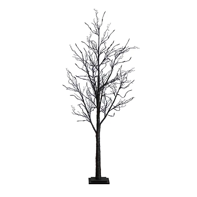 6ft. Pre-Lit LED Black Twig Artificial Halloween Tree