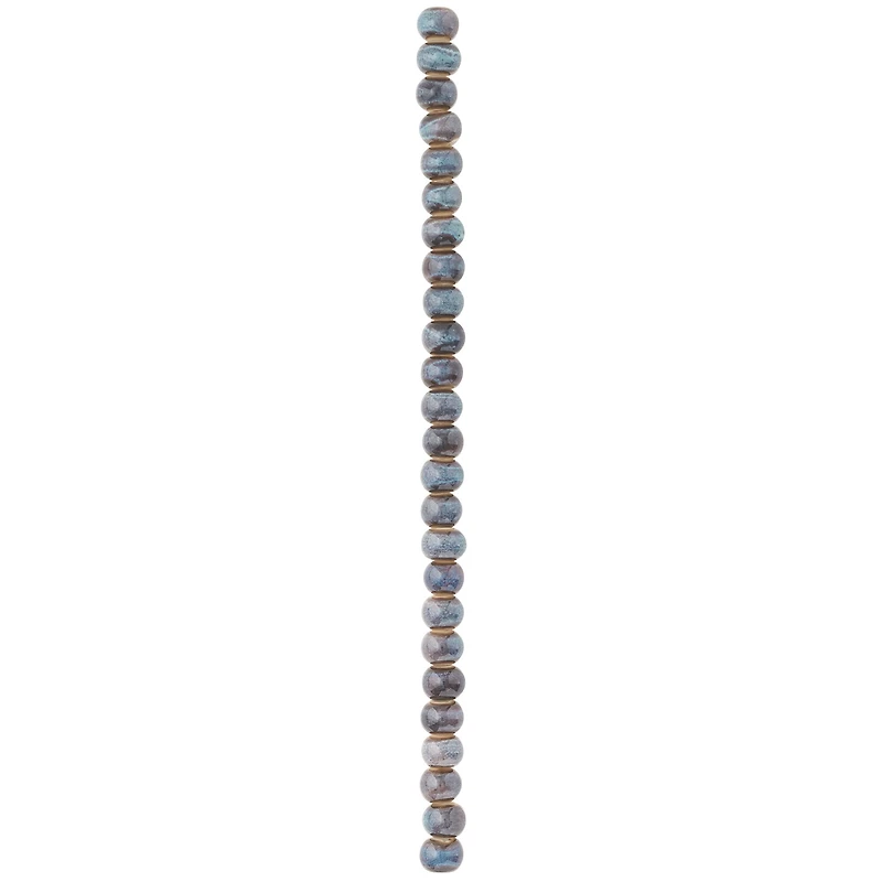 12 Pack: Blue & Brown Ceramic Round Beads, 8mm by Bead Landing™