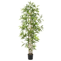 Artificial Bamboo Plants Indoor, 77", Green