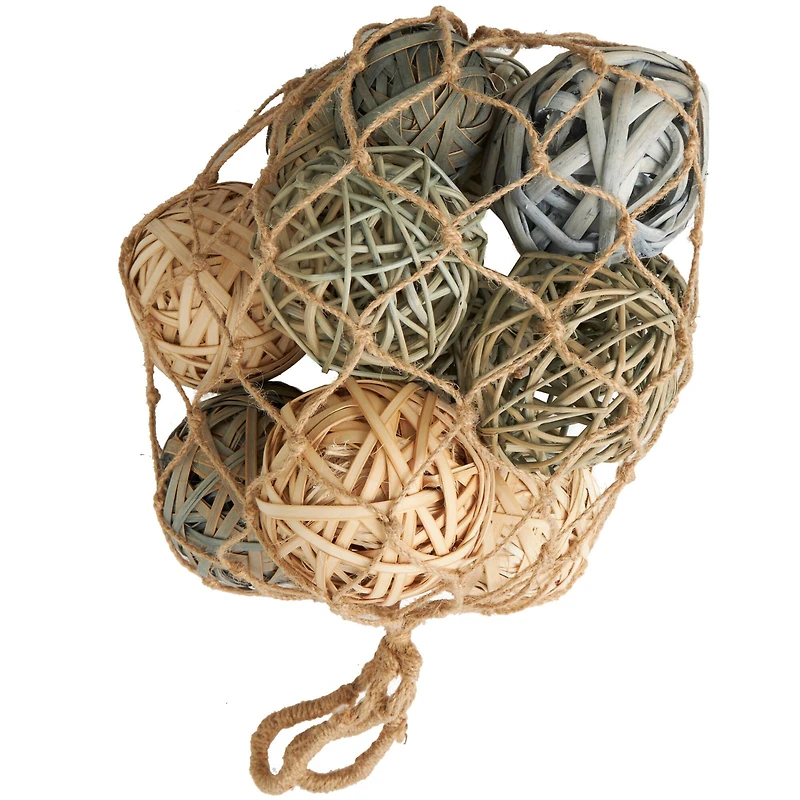 Cream Dried Plant Natural Foliage with Fishnet Bag
