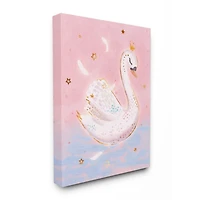 Stupell Industries Princess Swan Lake Girl's Nursery Animal Illustration Canvas Wall Art