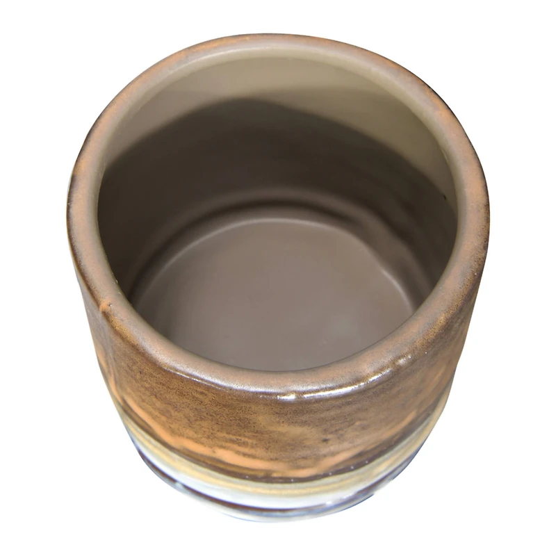 Hello Honey® Brown & White Reactive Glaze Stoneware Planter Set