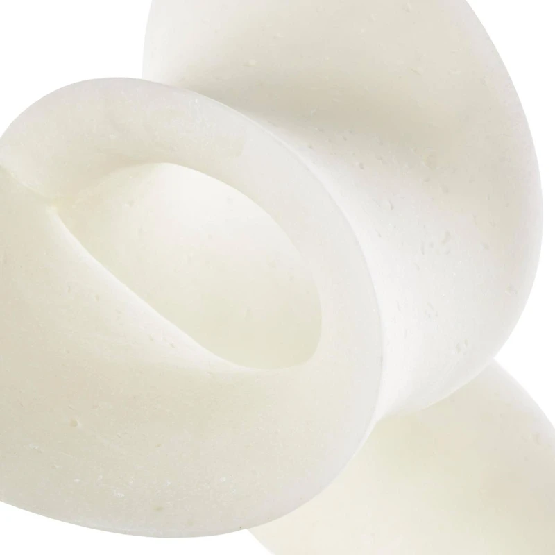 19.5" White Polystone Abstract Twisted Wave Decorative Sculpture with Elevated Base