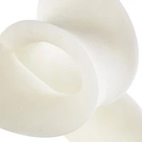 19.5" White Polystone Abstract Twisted Wave Decorative Sculpture with Elevated Base