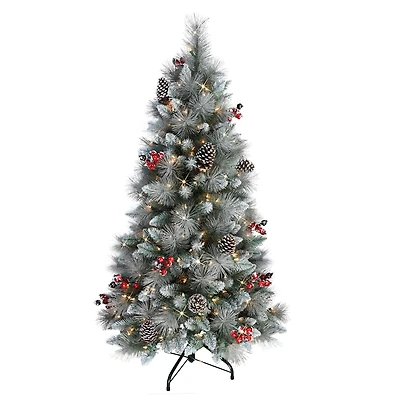 4.5ft. Pre-Lit Sterling Pine Artificial Christmas Tree, Clear Lights