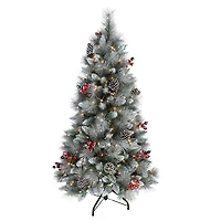 4.5ft. Pre-Lit Sterling Pine Artificial Christmas Tree, Clear Lights