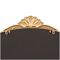 44" x 34" Gold Metal Ornate Arched Baroque Wall Mirror