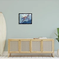 Stupell Industries Deep Ocean Sea Turtle Framed Floater Canvas Wall Art