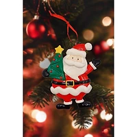 Wizardi 5" Glossy Gingerbread Santa Christmas Ornament