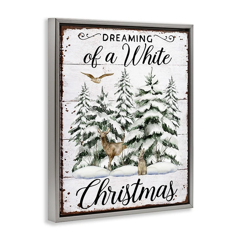 Stupell Industries White Christmas Forest Floating Frame Wall Art