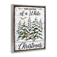 Stupell Industries White Christmas Forest Floating Frame Wall Art