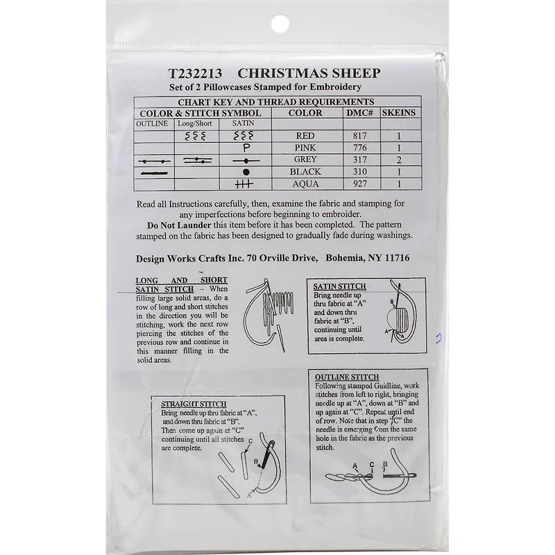 Tobin Christmas Sheep Stamped For Embroidery Pillowcase Pair