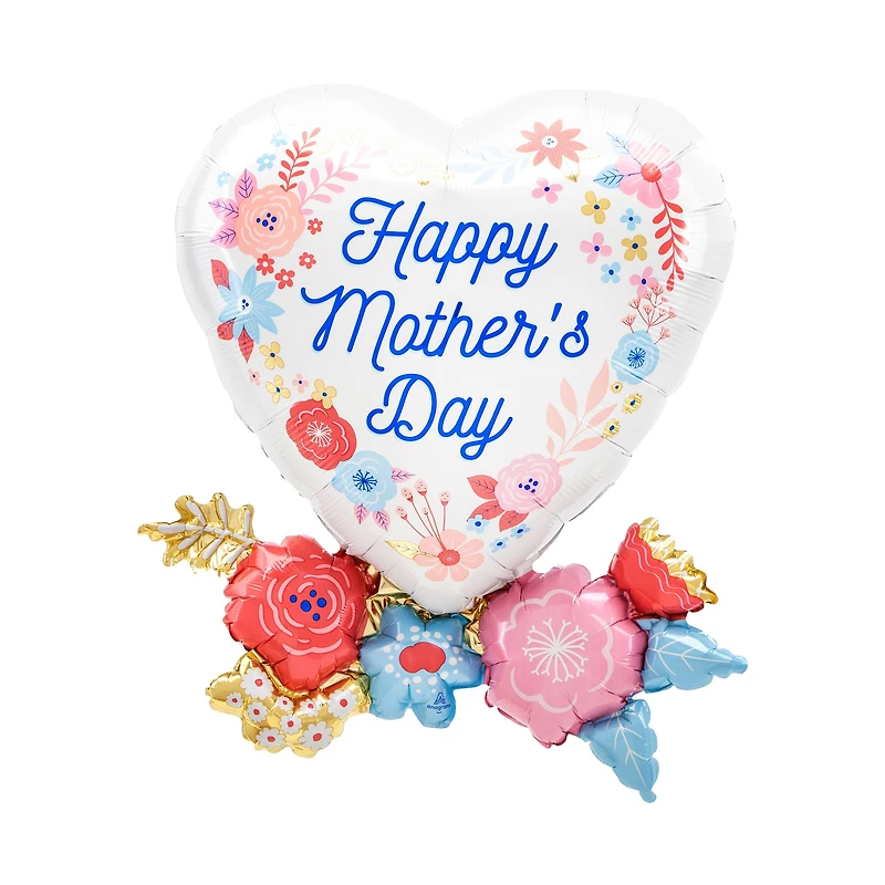 30" Happy Mother's Day Artful Florals Foil Balloon