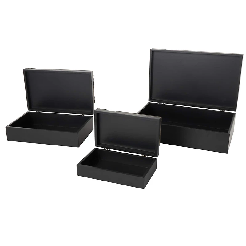 Black Wood Handmade Decorative Box Set