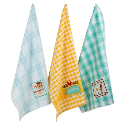 DII® Rise & Shine Breakfast Embroidered Dish Towel Set