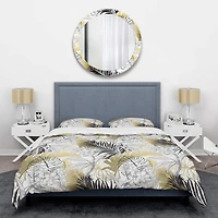 Designart 'Golden Tropical Pattern I' Mid-Century Duvet Cover Set