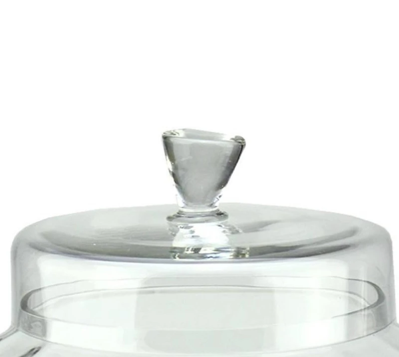 14.5" Transparent Segmented Glass Container with Lid