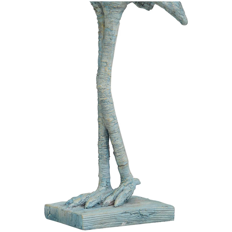 19" Light Blue Ombre Textured Flamingo Sculpture
