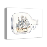 Boat In A Bottle 20" x 16" Canvas Wall Art