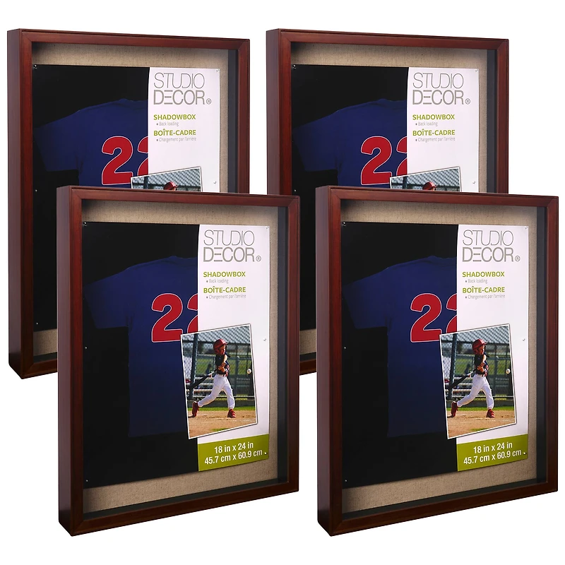 4 Pack: 18" x 24" Walnut Shadow Box by Studio Décor®