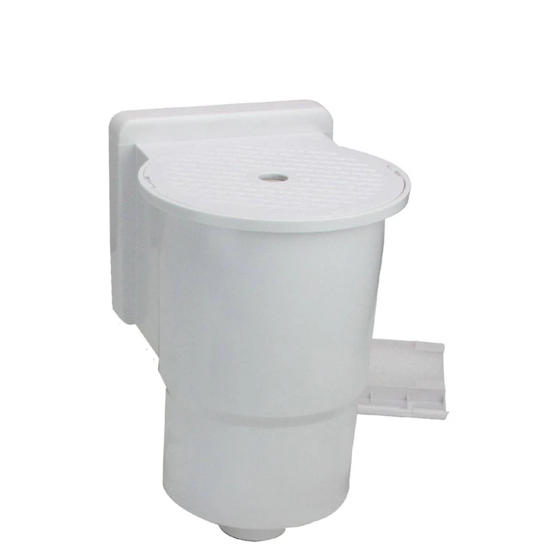 13.75" White Wide Mouth Thru Wall Skimmer with Brace & Face Plate
