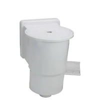 13.75" White Wide Mouth Thru Wall Skimmer with Brace & Face Plate