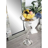 27" Silver Aluminum Coastal Accent Table