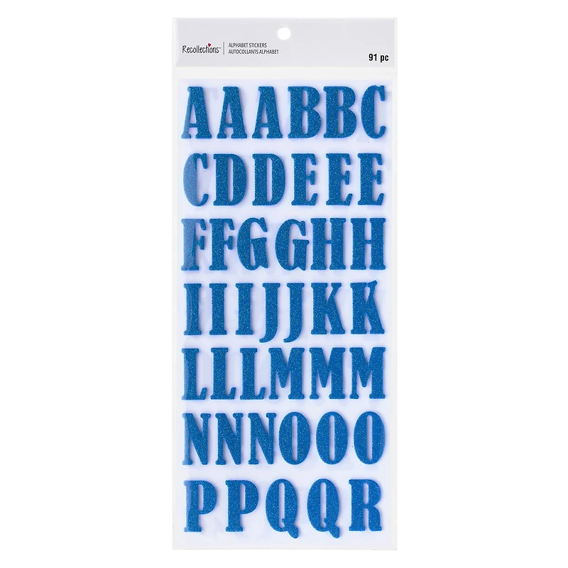 12 Pack: Royal Blue Bernhard Condensed Glitter Alphabet Stickers by Recollections™