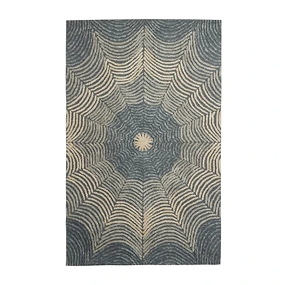 Light Gray Wool Contemporary Hand Hooked Rug, 5ft. x 8ft.