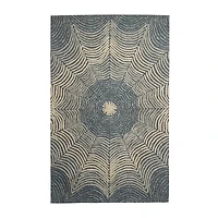 Light Gray Wool Contemporary Hand Hooked Rug, 5ft. x 8ft.