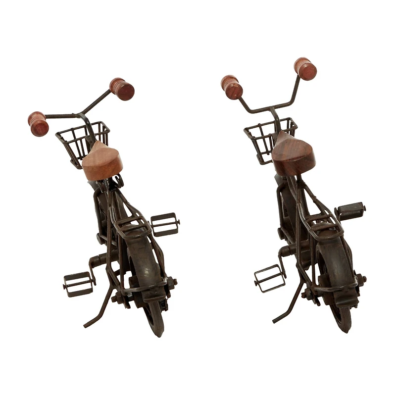 11.5" Black Metal Bike Tabletop Sculptures, 2ct.