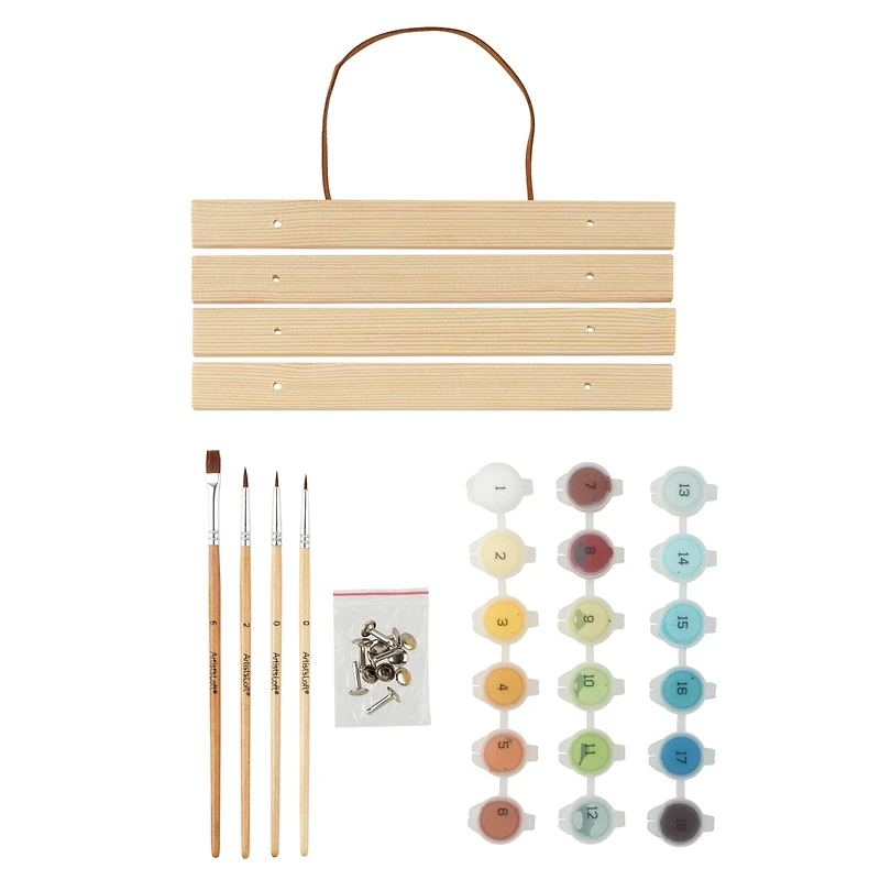 8" x 10" Tabby Cat with Butterflies Paint-by-Number Kit with Wood Display Hanger by Artist's Loft®