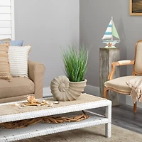 21" Onion Grass Plant in Shell-Shaped Planter