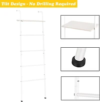 NEX™ 5-Tier White Ladder Towel & Blanket Holder Rack