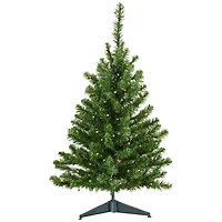 3ft. Pre-Lit Canadian Pine Medium Artificial Christmas Tree, Clear & White LED Lights