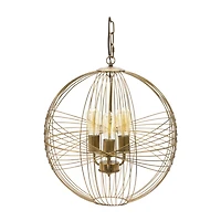 20" Intricate Metal Sphere Hanging Lamp