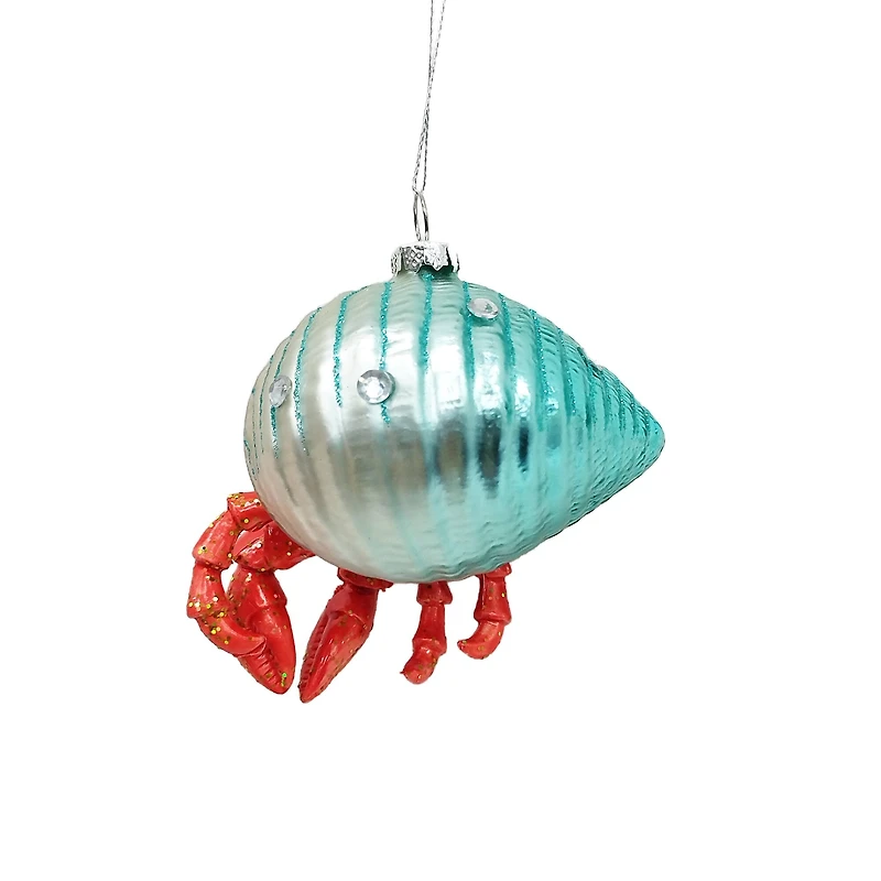 4" Red & Silver Hermit Crab Glass Ornament by Ashland®