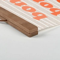 Bonjour Gradient 12" x 18" Teak Hanging Canvas