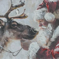 12" x 15" Santa with Reindeer Framed Canvas Wall Décor by Ashland®