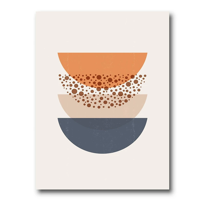 Designart - Abstract Sun & Moon Geometrics In Blue & Orange