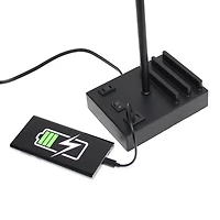 Simple Designs 15.3" Table Lamp with 2 USB Ports & Charging Outlet