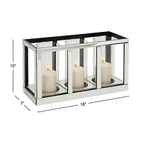 18" Silver Mirror Glam Candlestick Holder