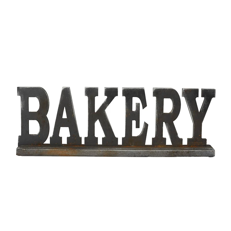 23" Black Wood Industrial Bakery Tabletop Sign