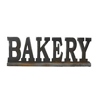23" Black Wood Industrial Bakery Tabletop Sign