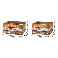 Glitzhome® Wooden Pumpkin Crate Set