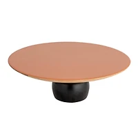 Hello Honey® 9.75" Brown & Black Enameled Mango Wood Kitchen Pedestal