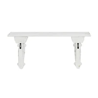 White Wood Farmhouse Wall Shelf